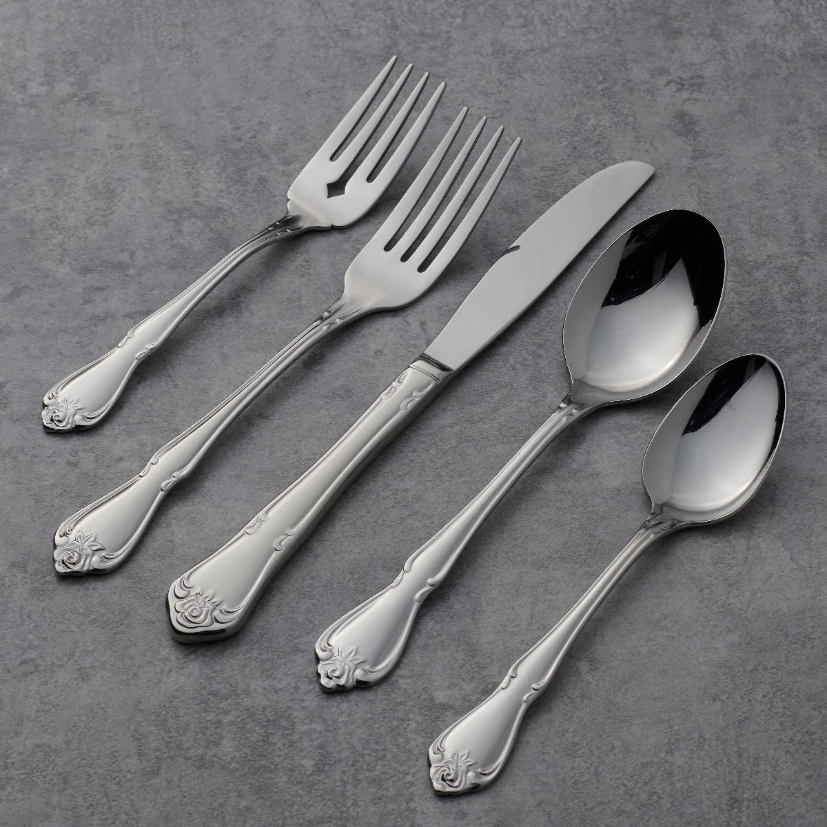 True Rose 45 Piece Everyday Flatware Set