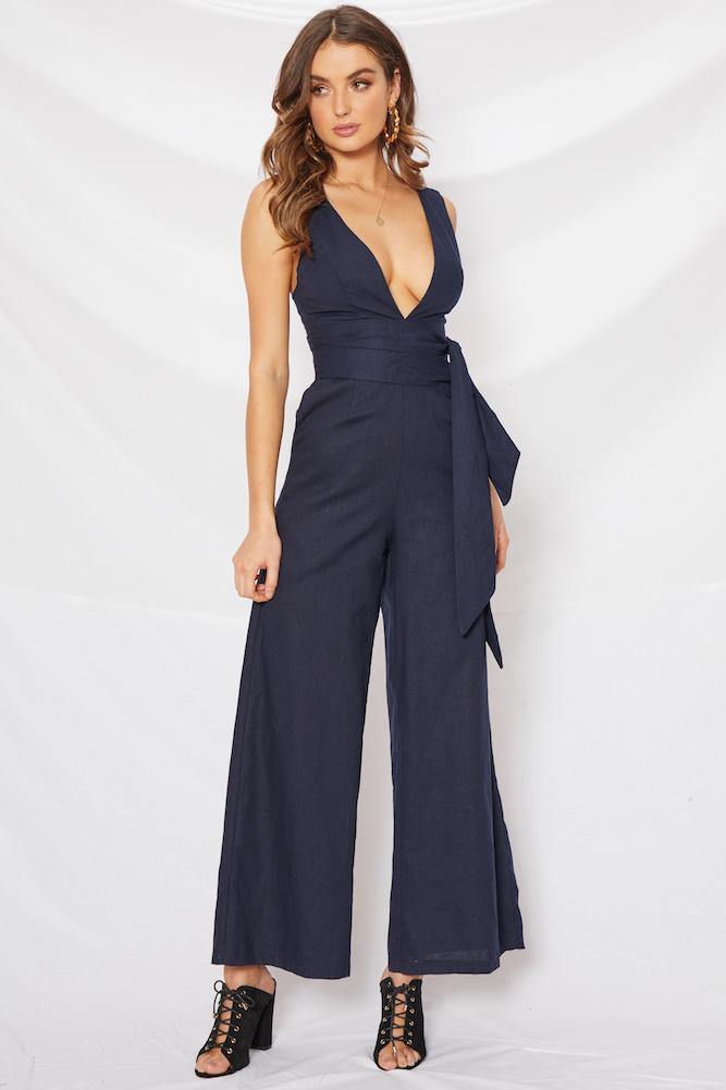 Have To Tell Jumpsuit Navy