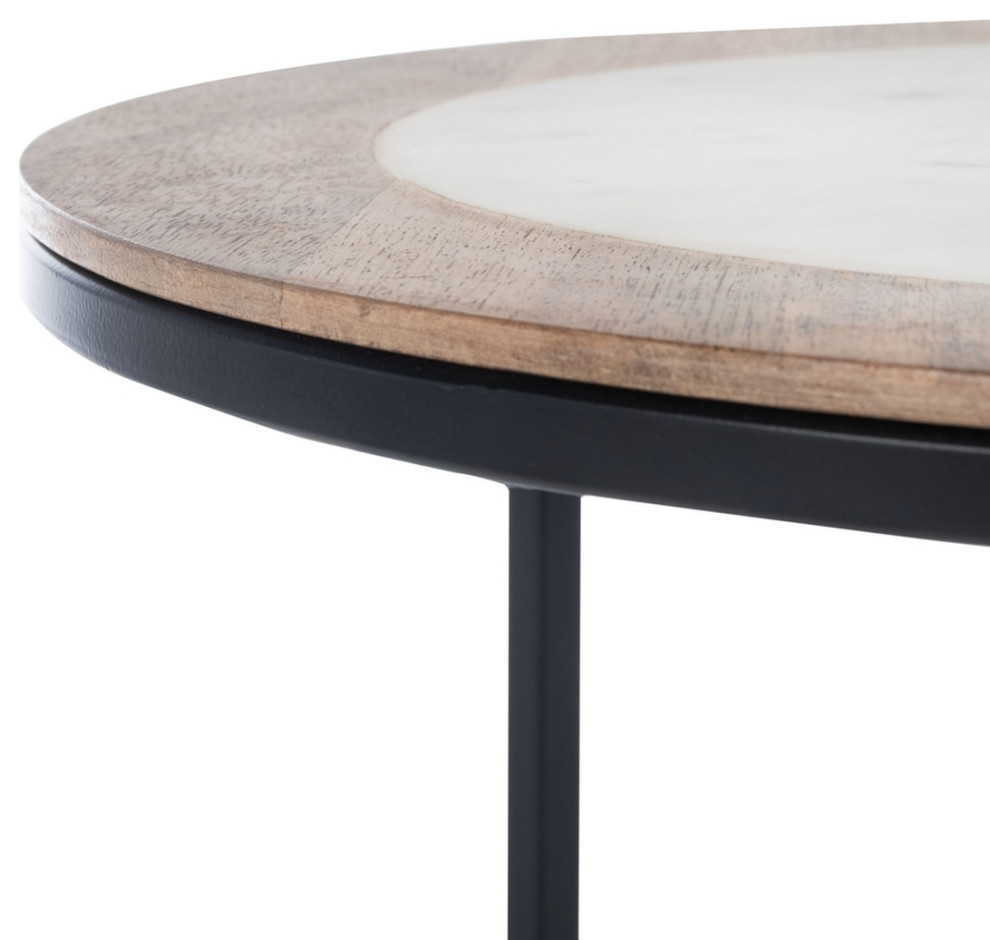 Rose Agate Side Table White Marble/Natural/Black   Industrial   Side Tables And End Tables   by AED Luxury Home Decor  Houzz