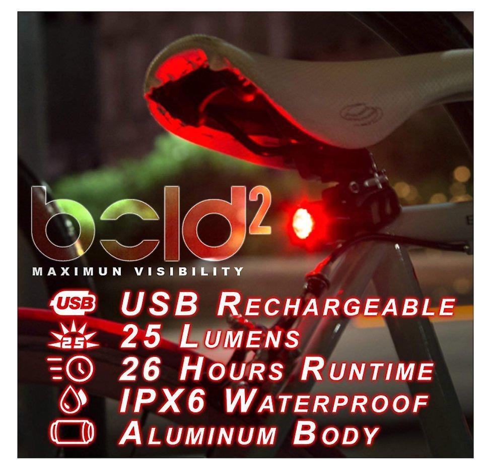 USB Rechargeable Bike Tail Lights， LED Bicycle Rear Light Runs for 26 Hours， 3 Light Mode Fits Mountain Bikes， Road Bicycle， Backpacks， Waterproof and Install within Seconds（Black）