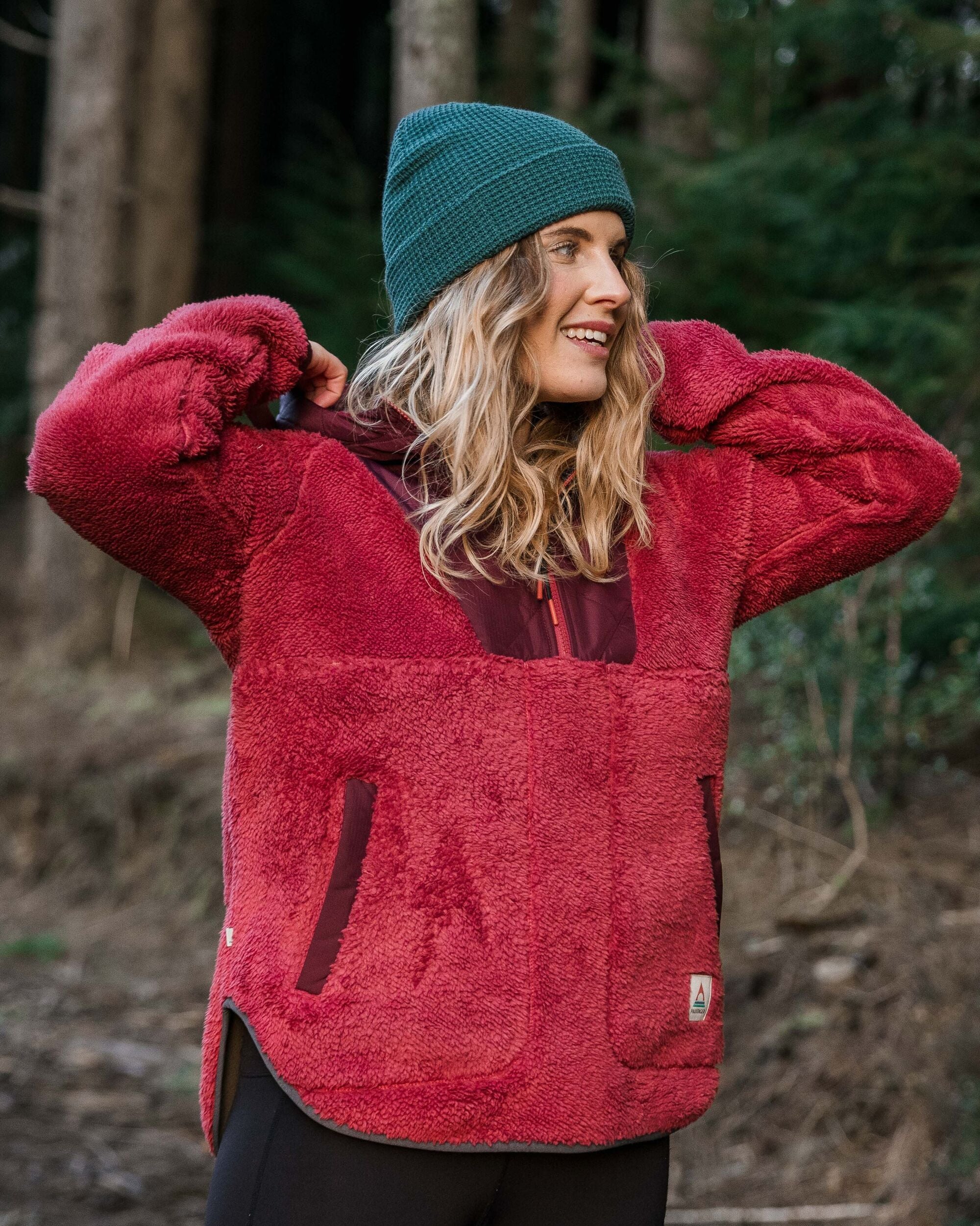 Beaumont Recycled Sherpa Hooded Fleece - Earth Red