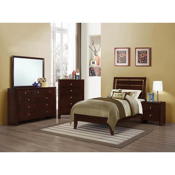 Jamison Rich Merlot 5-piece Bedroom Set - - 33988037