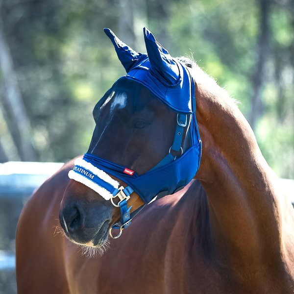 Horze Equestrian Cayman Horse Fly Mask， Blue