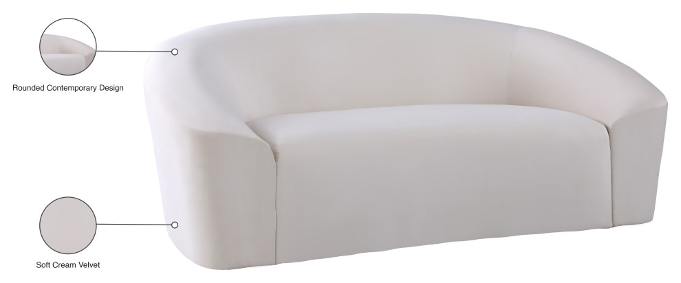 Riley Velvet Rounded Chair   Contemporary   Loveseats   by Meridian Furniture  Houzz