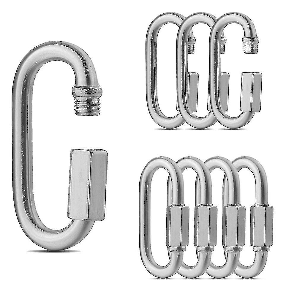 8pcs M4 Screw Quick Link， 304 Stainless Steel Carabiner Chain Connector Quick Chain Link Locking Car