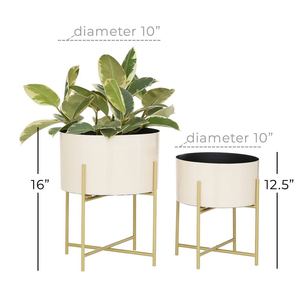 Iron Contemporary Planter (Set of 2)   S/2 12\