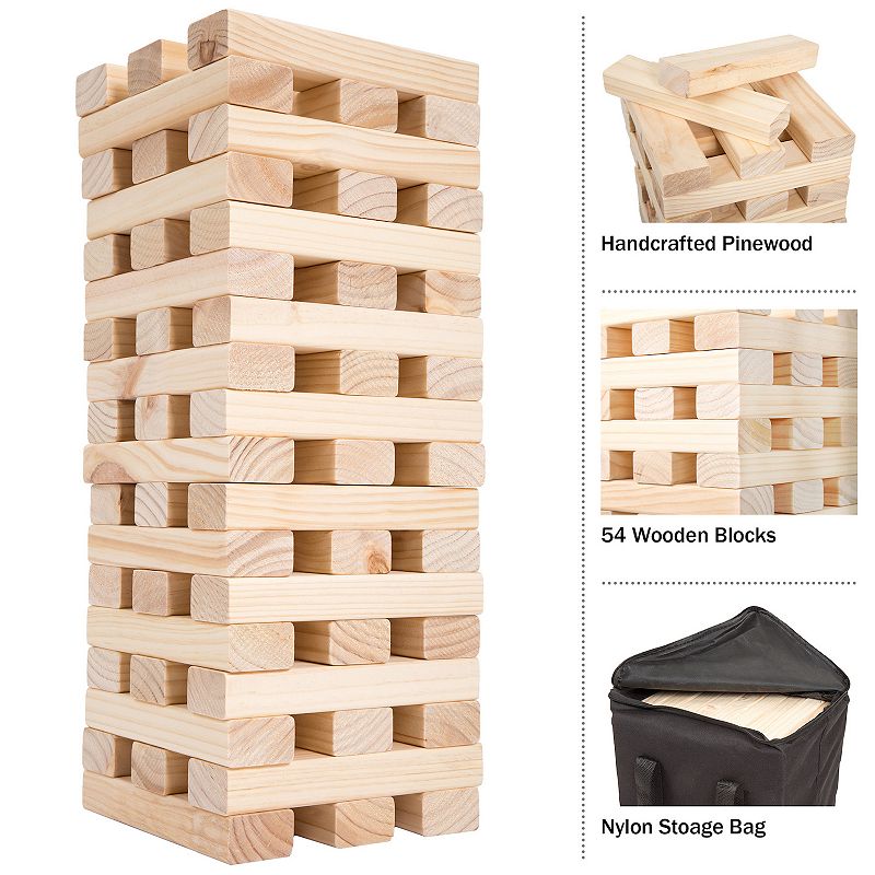 Hey! Play! Giant Wooden Blocks Tower Stacking Game