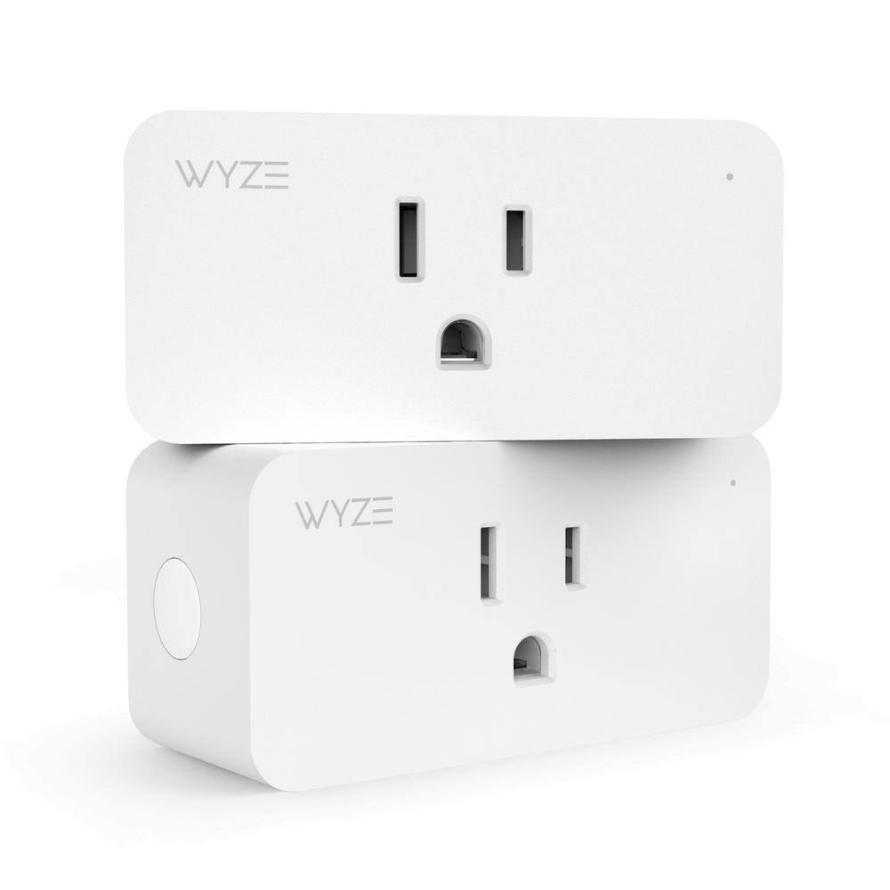 Wyze Smart Plug 2-Pack + Google Nest Mini (2nd Gen) Smart Speaker Chalk WSPGM