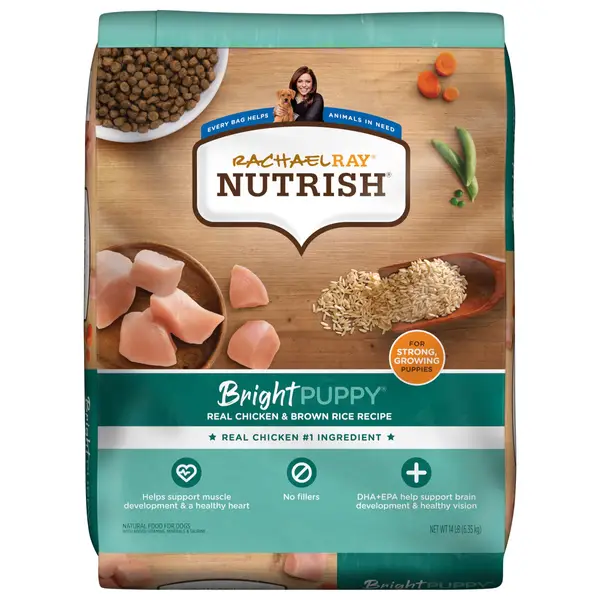 Rachael Ray Nutrish 14 lb Bright Puppy Dry Dog Food， Real Chicken and Brown Rice Recipe