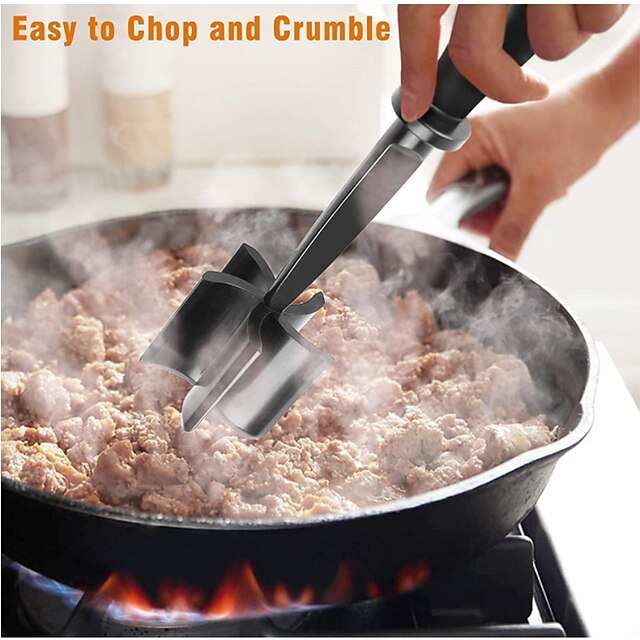 Meat Masher Multifunctional Heat Resistant Nylon Hamburger Chopper Ground Meat Chopper Utensil Non Stick Cookware