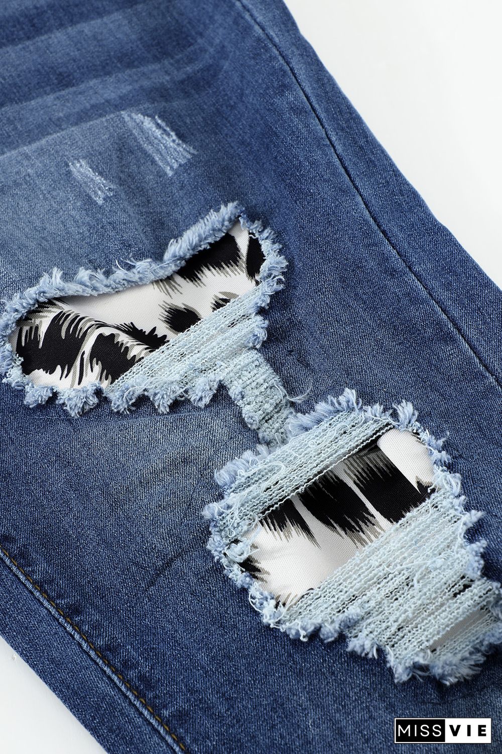 Animal Inner Patches Ripped Plus Size Jeans