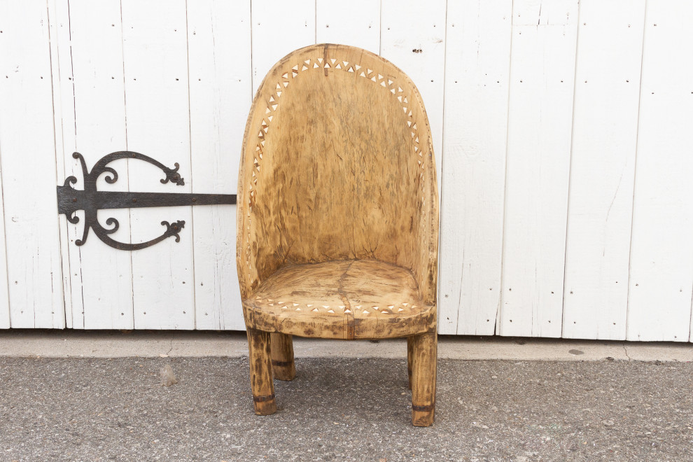 Farmhouse Bleached and Inlaid Naga Chair   Rustic   Armchairs And Accent Chairs   by De cor  Houzz