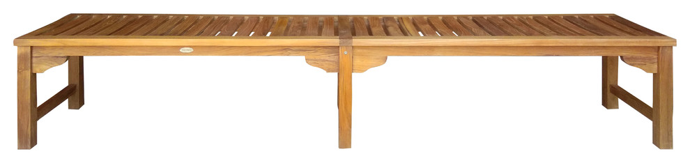 Teak Wood Santa Monica Backless Bench  8  x27  Transitional   Outdoor Benches   by Chic Teak  Houzz