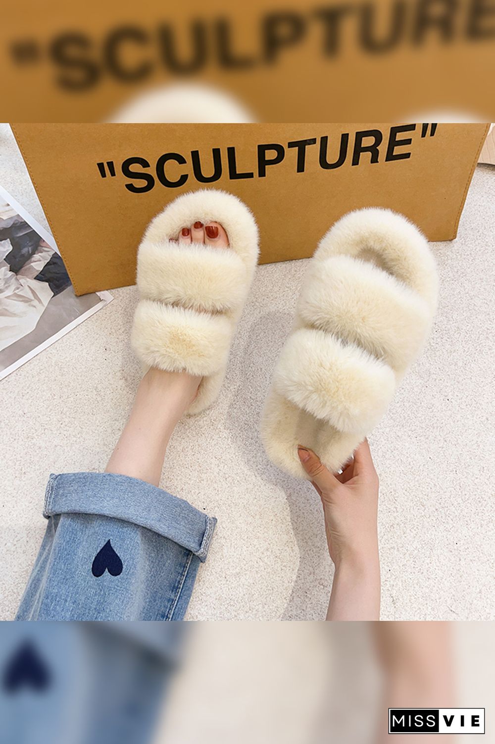 Winter Flat Warm Fluffy Slippers