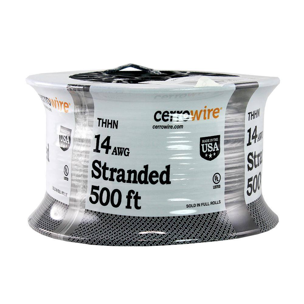 Cerrowire 500 ft. 14 Gauge Black Stranded Copper THHN Wire 112-3451J