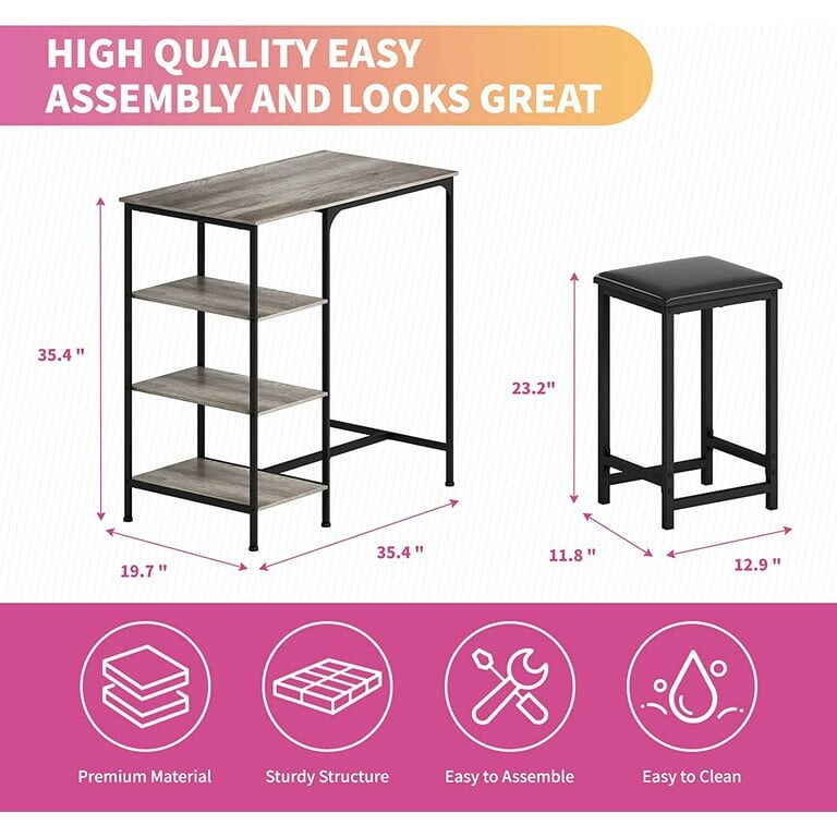 Mixoy Dining TableDinner wood Kitchen Desk with Seating for Assemblies  Parties or Gatherings Bar Counter Living Guest Room