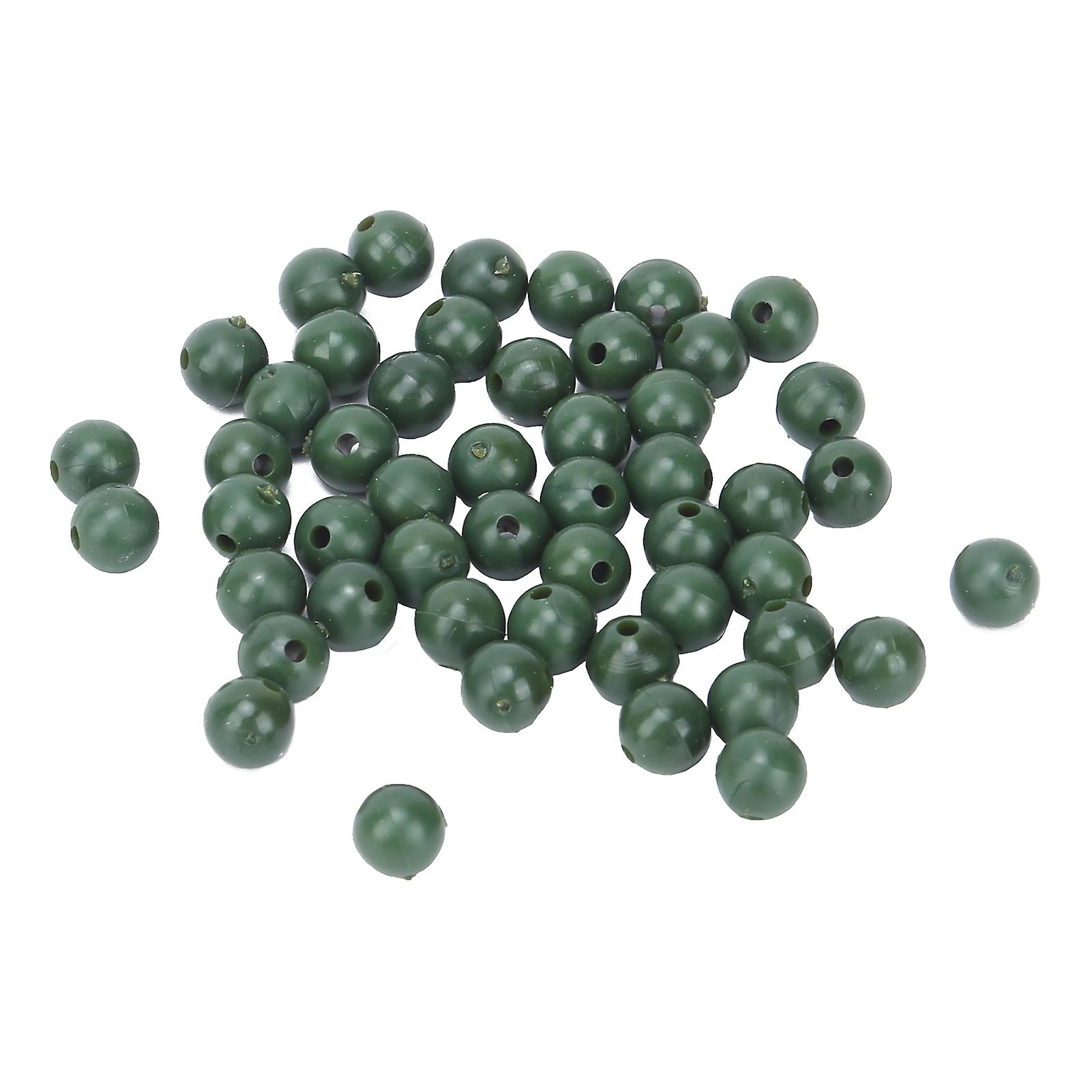 50pcs 8mm Space Beans Set Silica Gel Fishing Line Stopper Collision Avoidance Beansgreen