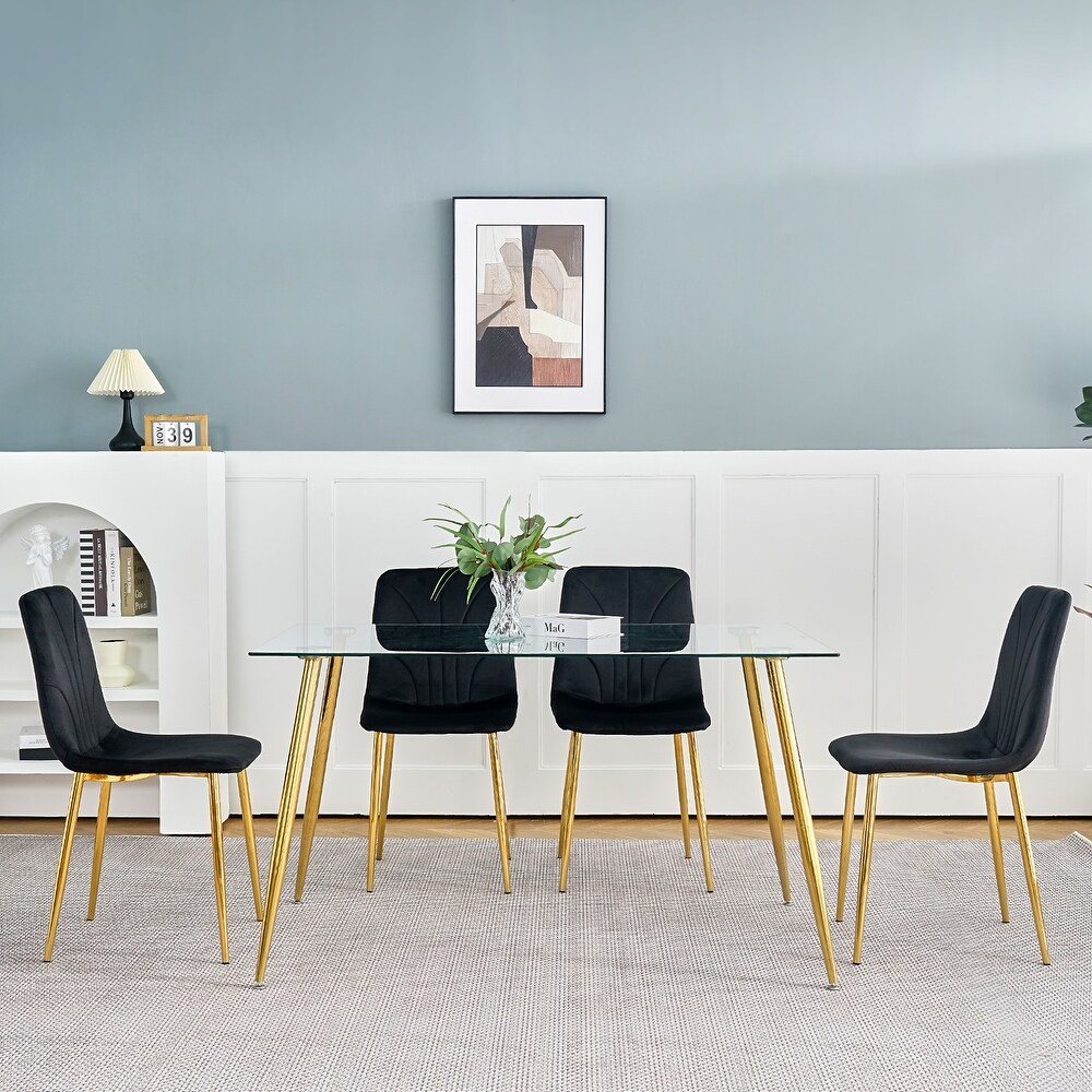 Modern simple light luxury dining chair set of 4