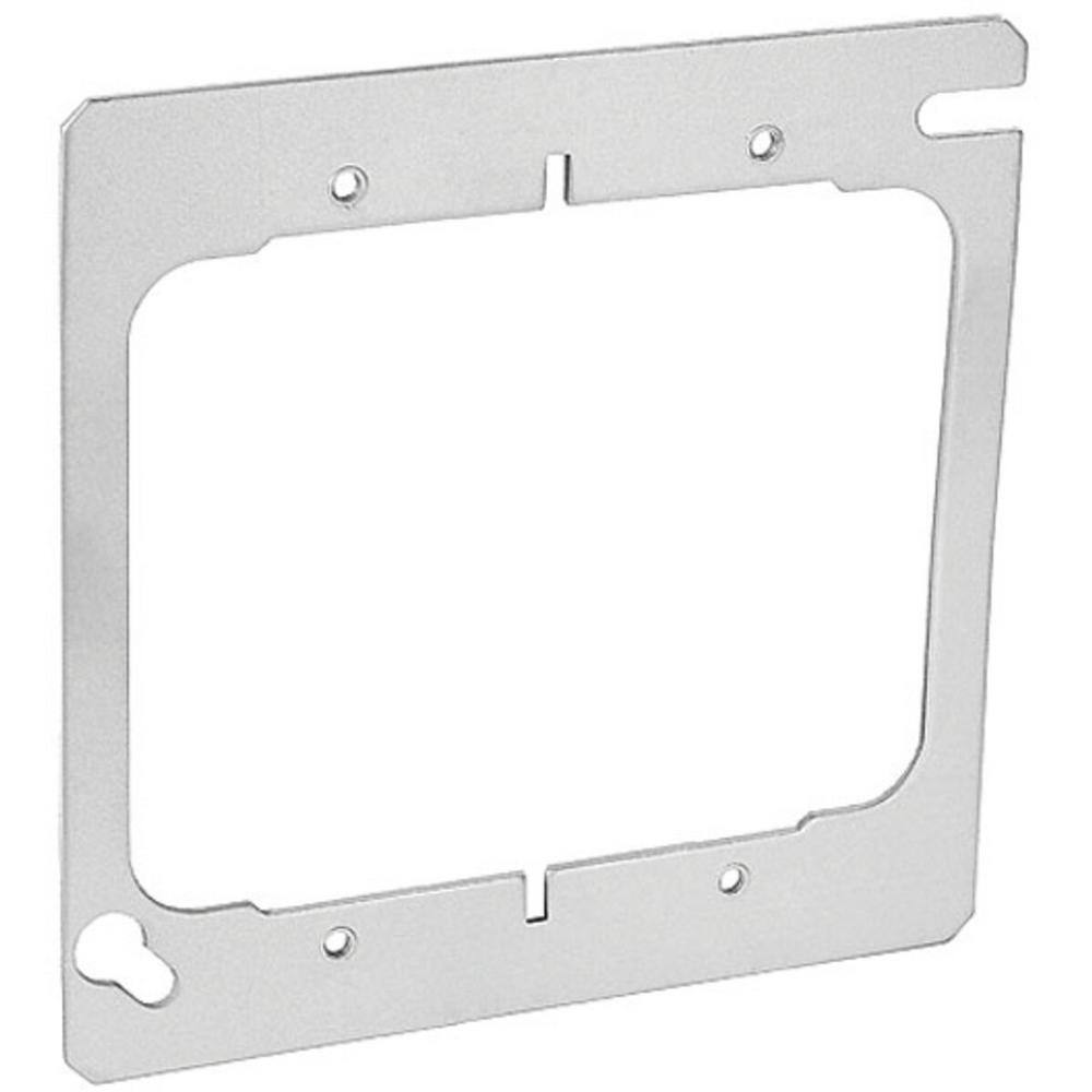 Southwire 4 in. W Steel Metallic 2-Gang 2-Device Flat Square Cover (1-Pack) 52C20A-UPC