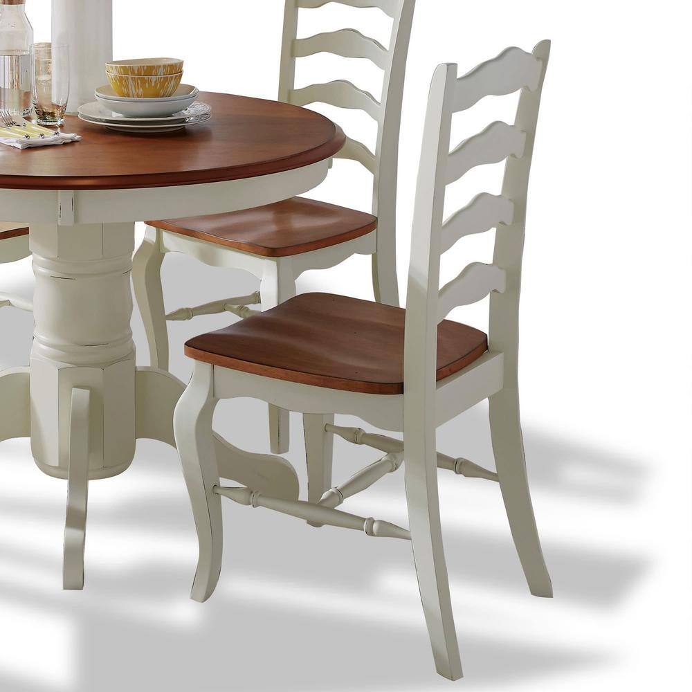 HOMESTYLES French Countryside 5-Piece Oak and Rubbed White Dining Set 5518-308