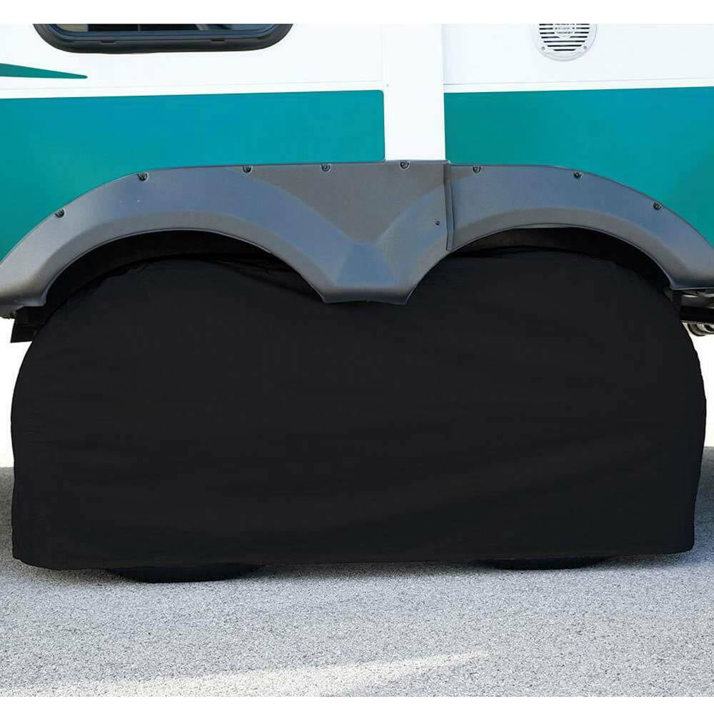 Superior Electric RVA1612-2PK RV Trailer Black Vinyl Dual / Double Tire Cover Pair for Size 27 Inch-29 Inch - (Pack of 2)