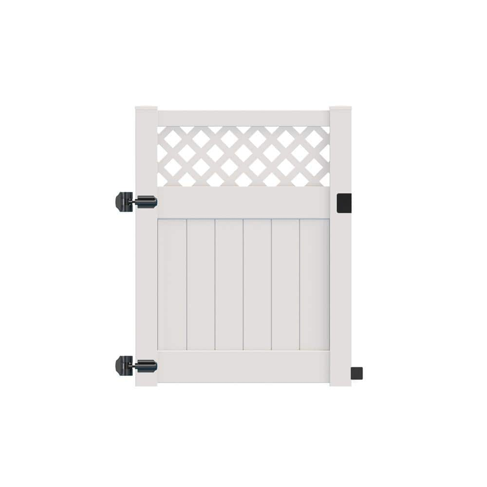 Barrette Outdoor Living Anderson 4 ft. W x 5 ft. H White Vinyl Un-Assembled Fence Gate 73025024