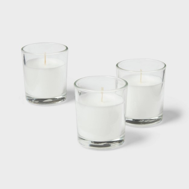 8pk Unscented Votive Candle Set White