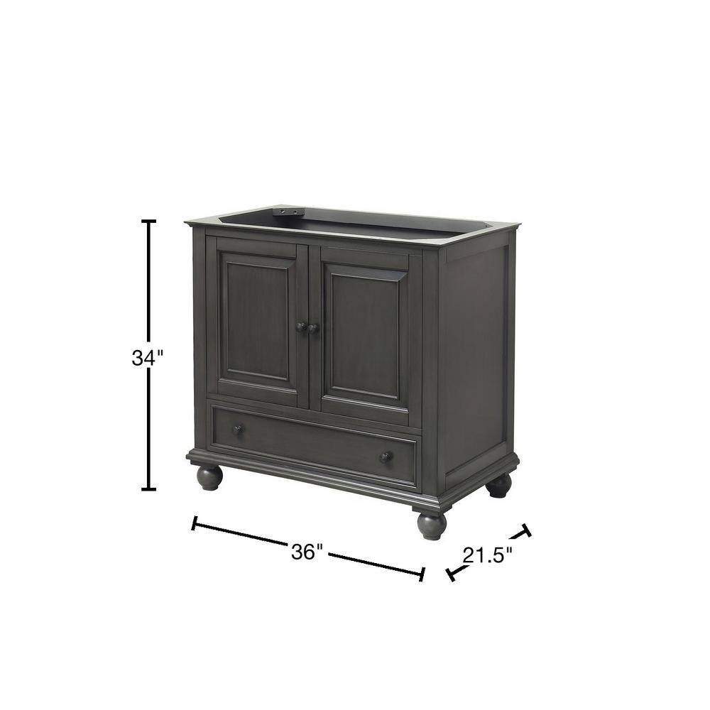 Avanity Thompson 36 in. W x 21 in. D x 34 in. H Bath Vanity Cabinet Only in Charcoal Glaze Finish THOMPSON-V36-CL