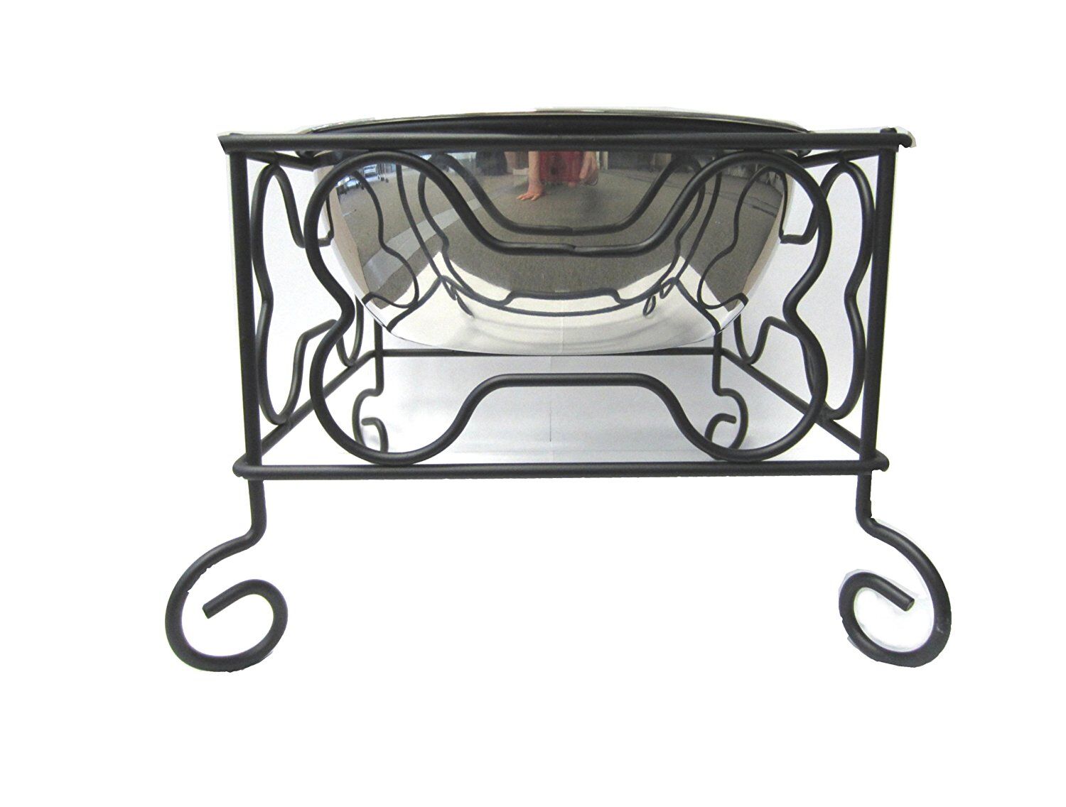 Wrought Iron Stand with Single Stainless Steel Feeder Bowl, Medium