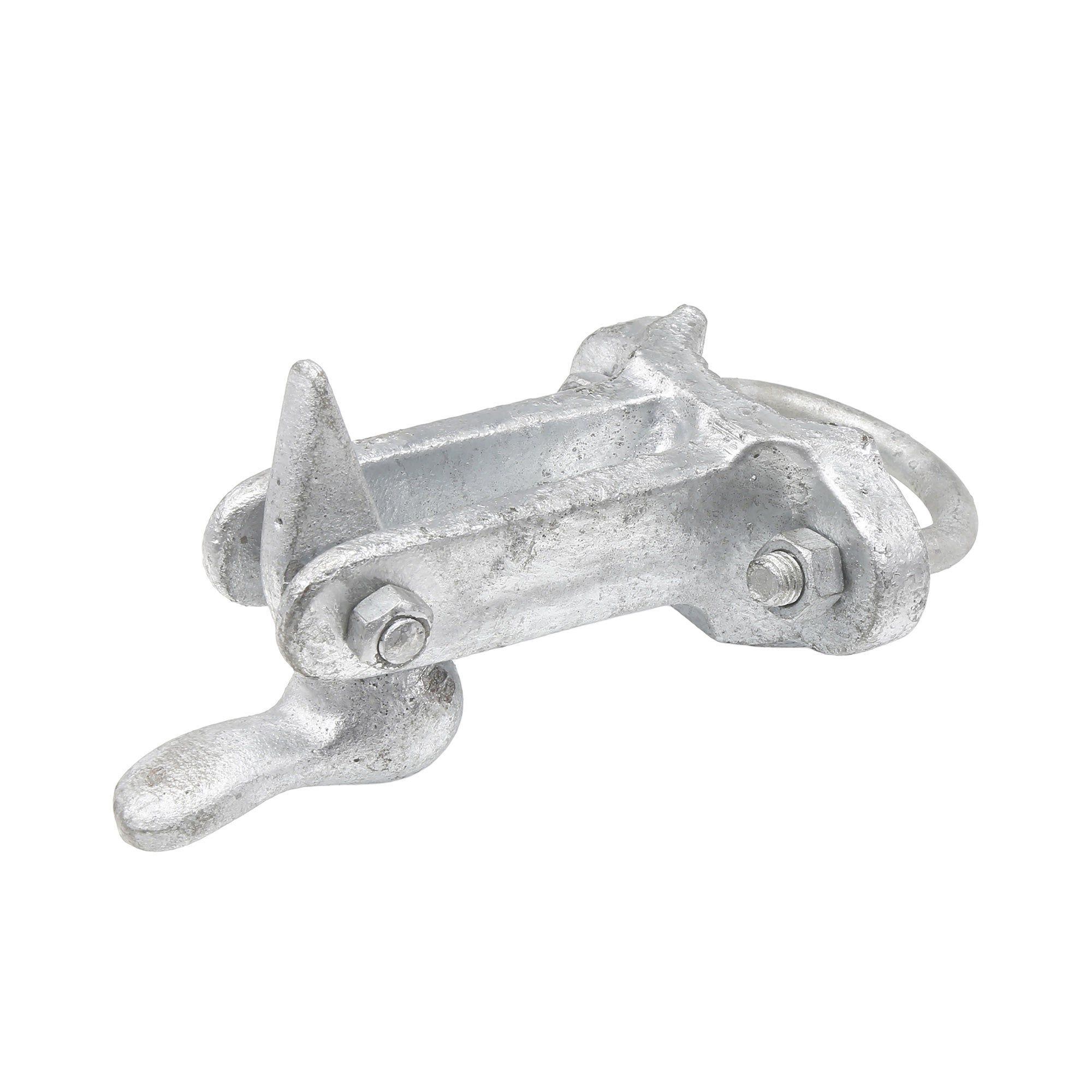 Plum Fittings Chain Link Fence Gate Holder 1 5/8" or 2" [1 7/8" OD] | Duckbill Gate Holdback | Galvanized Pressed Steel