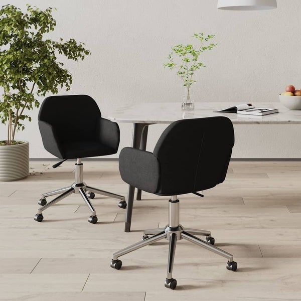 vidaXL Swivel Dining Chairs 2 pcs multi color Fabric