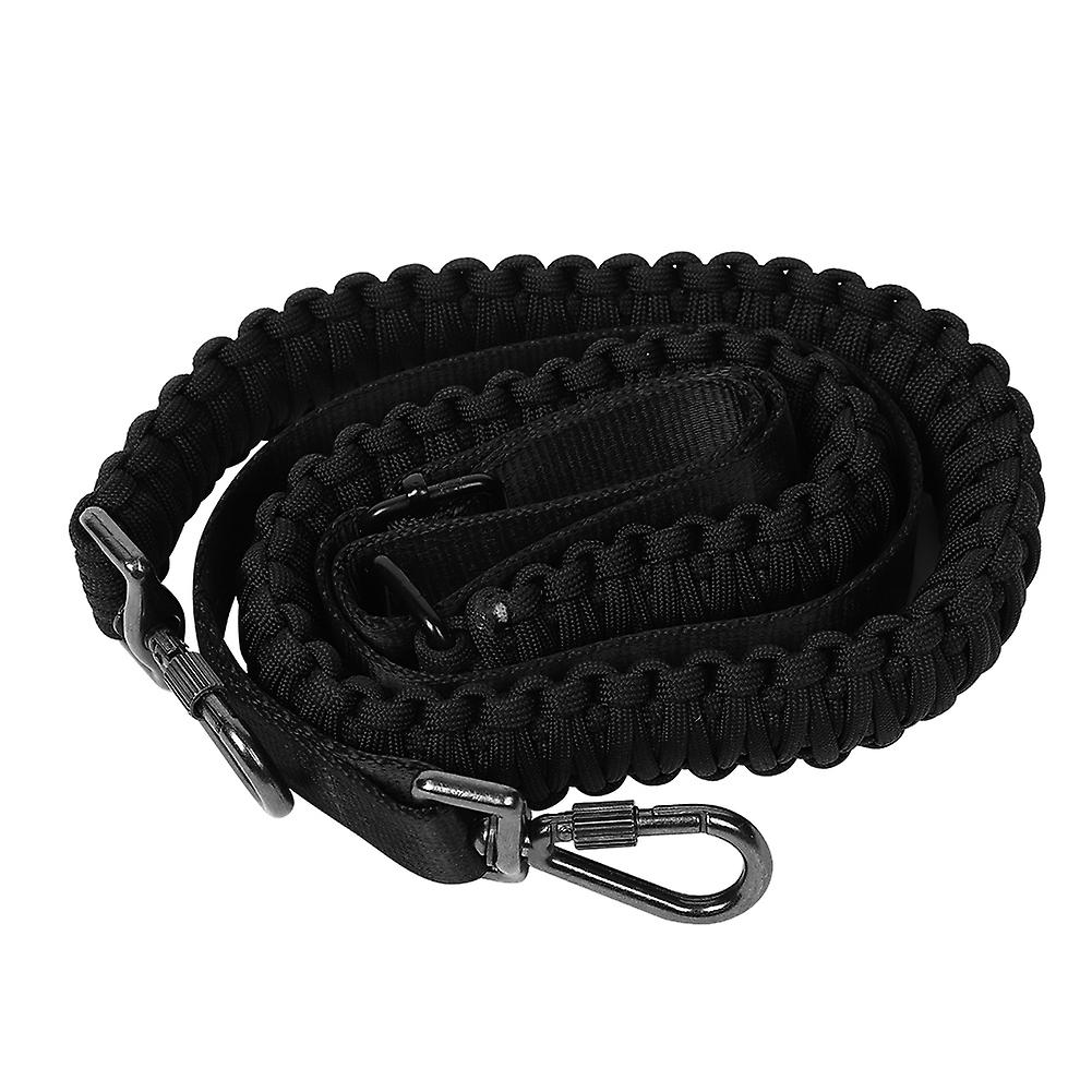 Tactics Sling Adjustable Parachute Cord Sling Gun Strap Combat Hunting Detachable Belt (black)