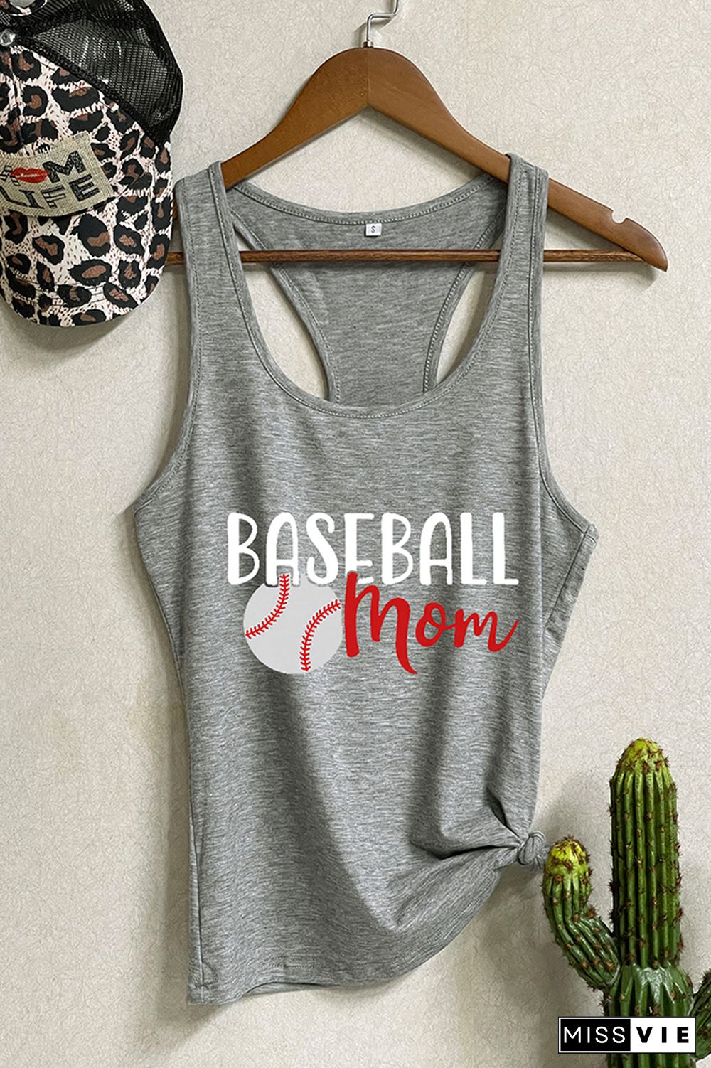 Baseball Mom Printed Sleeveless Tank Top Wholesale