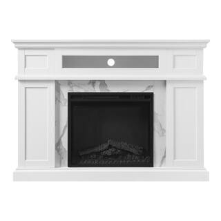 StyleWell Pinesbridge 53 in. Deluxe Decorative Electric Fireplace Storage Mantel in White SP6977