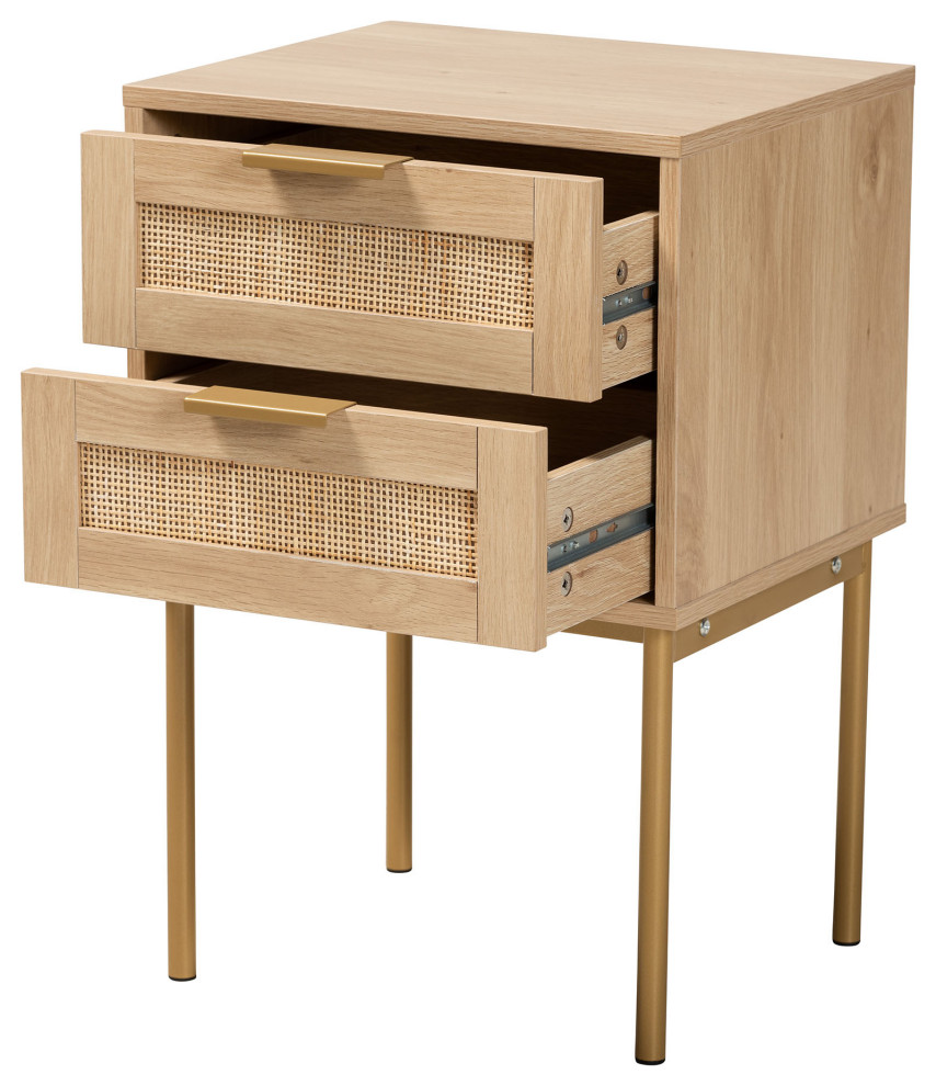 ie Light Brown 2 Drawer End Table   Tropical   Side Tables And End Tables   by Baxton Studio  Houzz