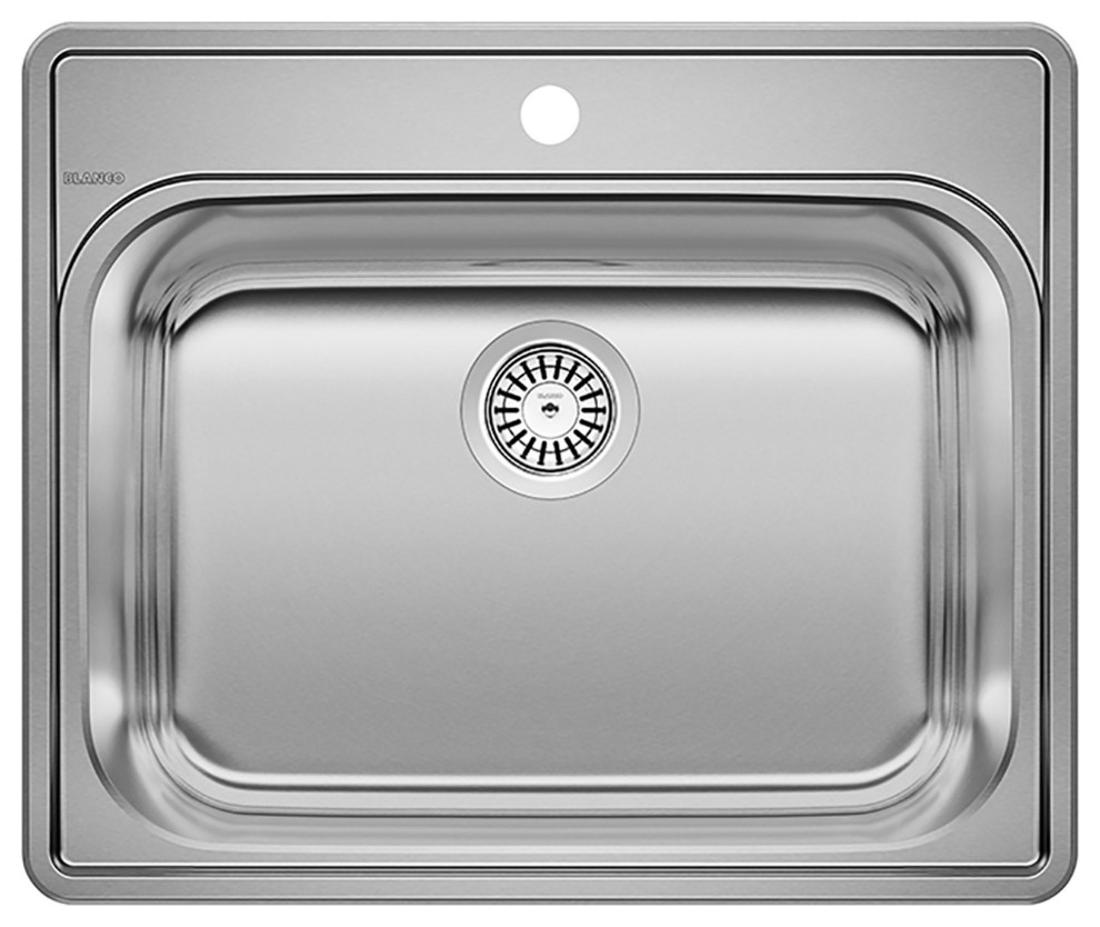 Blanco Essential Laundry Sink Single Bowl  1 Hole  Stainless Steel   Transitional   Utility Sinks   by Need Direct  Houzz