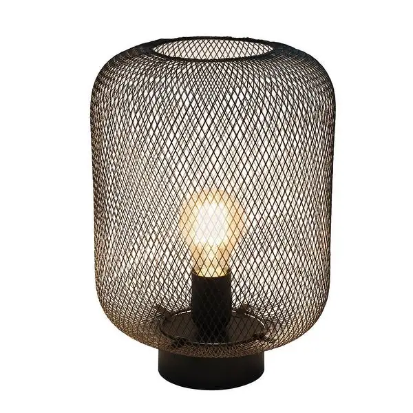 Simple Designs Metal Mesh Industrial Table Lamp - 8.5