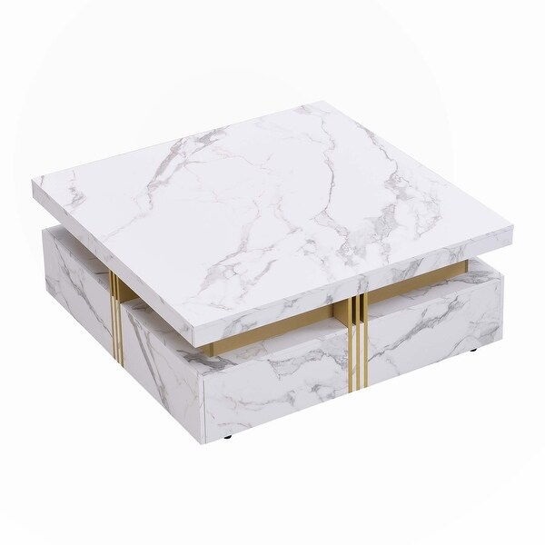 White Square Storage Coffee Table