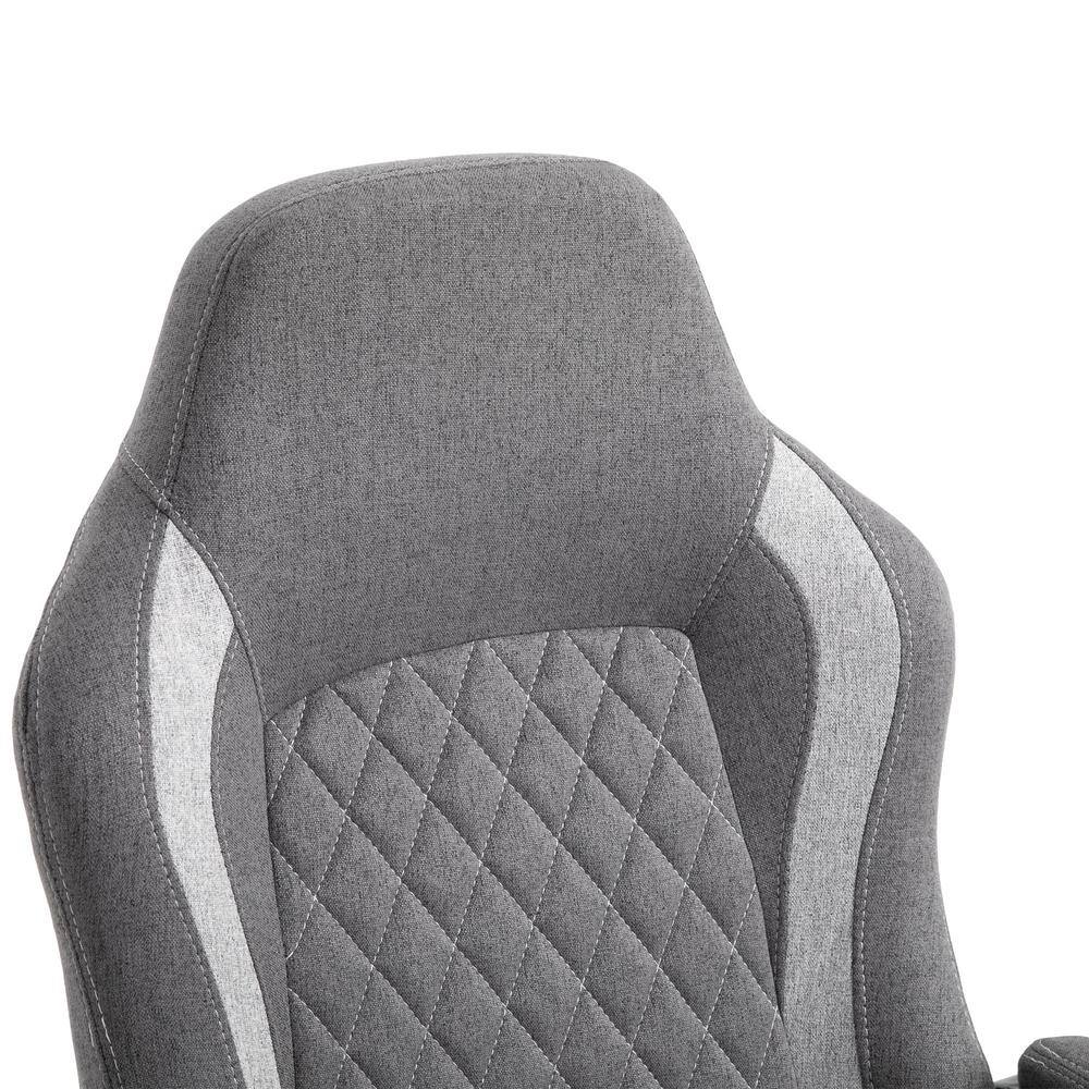 Vinsetto Grey, Ergonomic Home Office Chair High Back Task Computer Desk Chair with Padded Armrests, Linen Fabric, Swivel Wheels 921-239