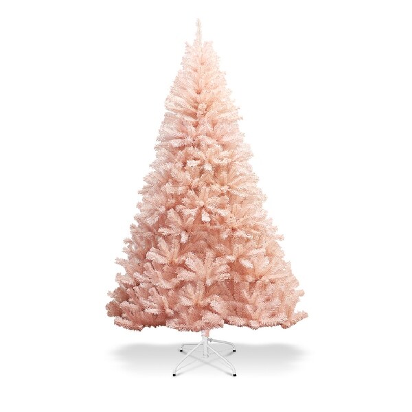 Pink Faux Christmas Tree with Iron Stand