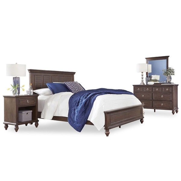 Homestyles 4-Piece Southport Queen Bed， Night stand， Dresser and Mirror Set - - 29755089