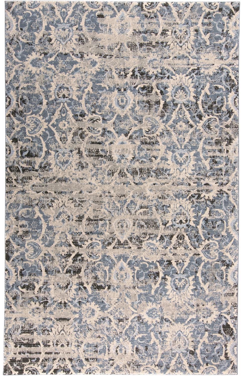 Tullamore Blue and Gray Rug by BD Fine