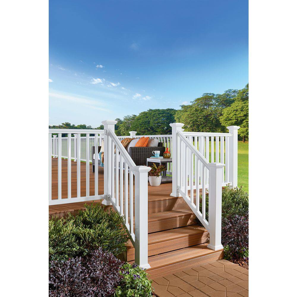 Fiberon 36in. x 3 in. ArmorGuard Deluxe White Composite Stair Railing Kit SEC19 DWS 6KD HW