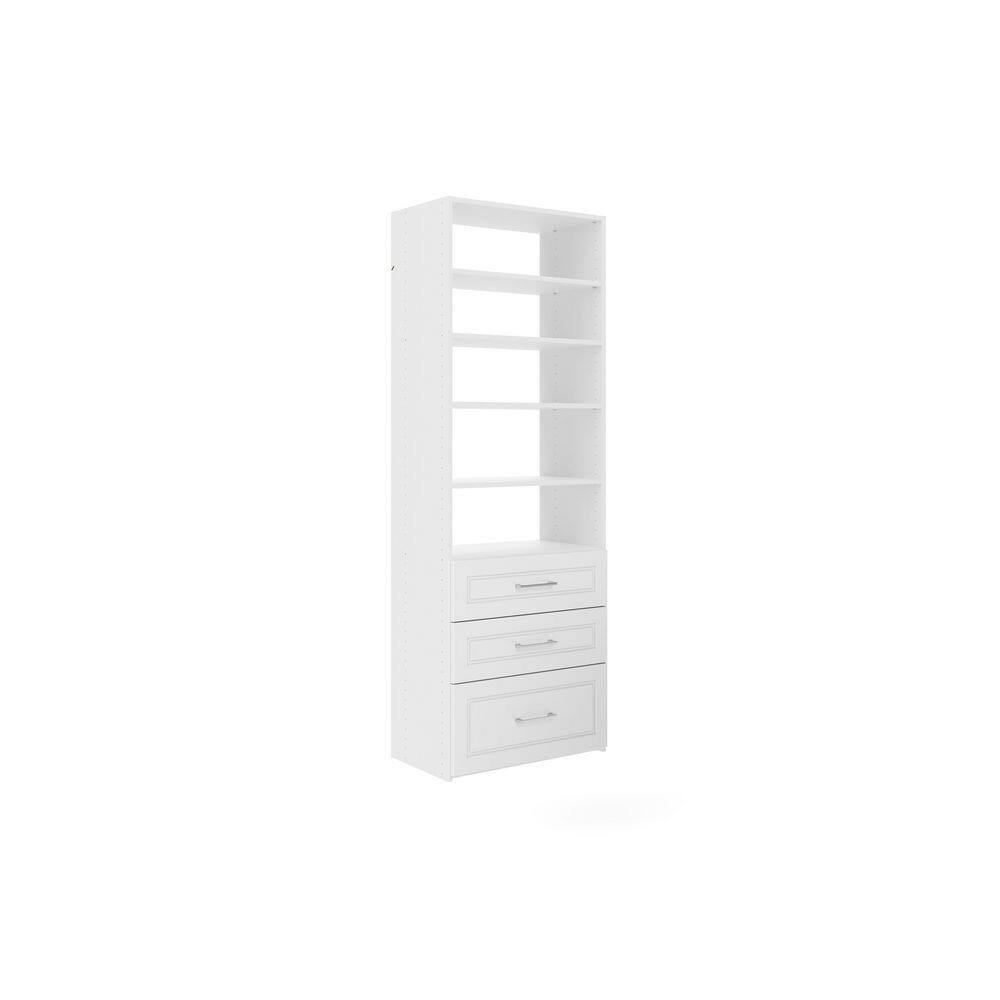 Closet Evolution Modern Raised Premier 25 in. W White Wood Closet System WH66