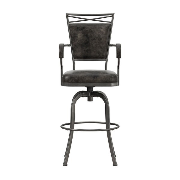 Hillsdale Furniture Bridgetown Metal Swivel Stool， Pewter