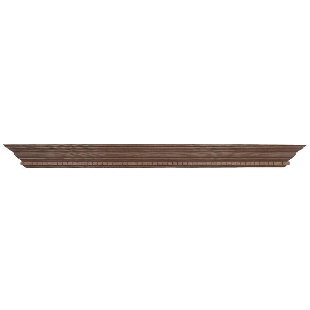 EVERMARK Expressions 6 ft. Colonial Oak Stain Grade Wood Shelf Mantel CLNLR-72MTL