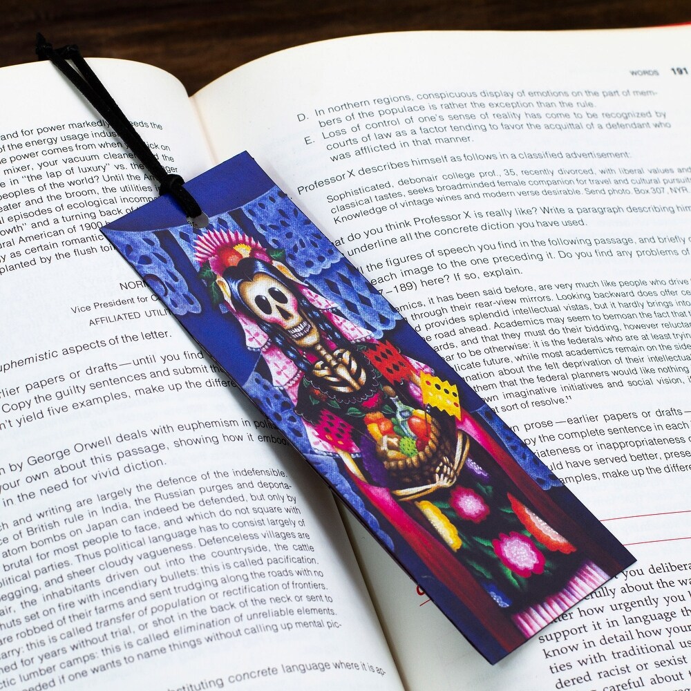 Novica Handmade Catrina Decoupage Bookmark