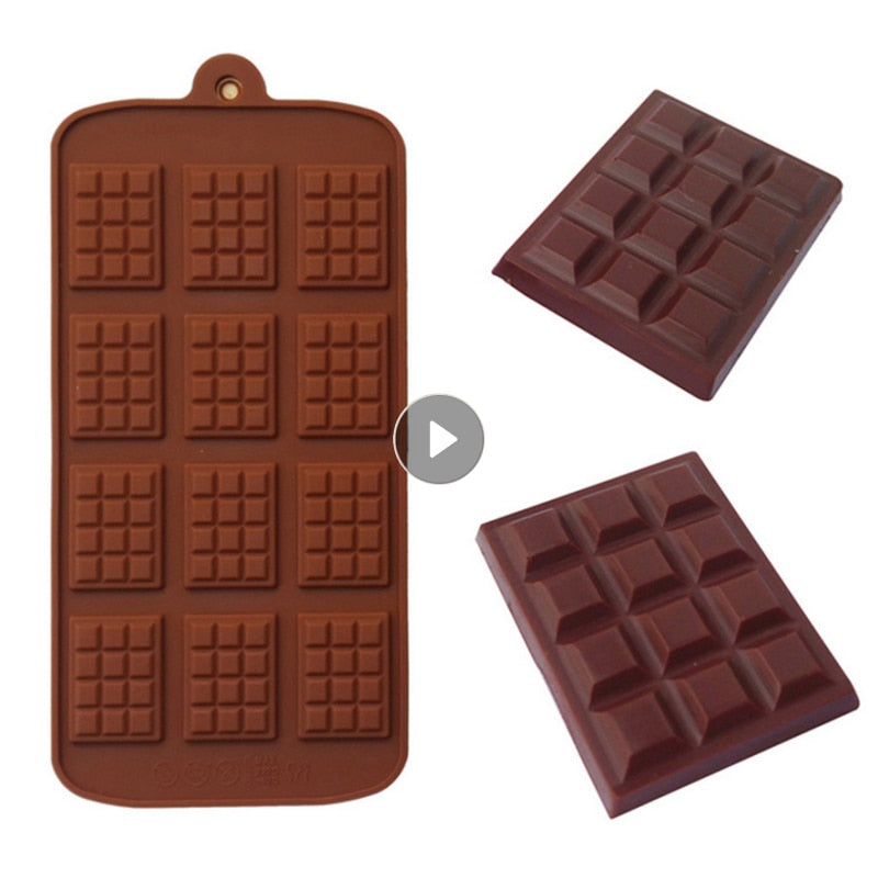 Chocolate Molds DIY Bakeware Cake Molds High Quality Square Eco-friendly Silicone Mold DIY 1PC Food Grade 12 Cavity Waffle Molds