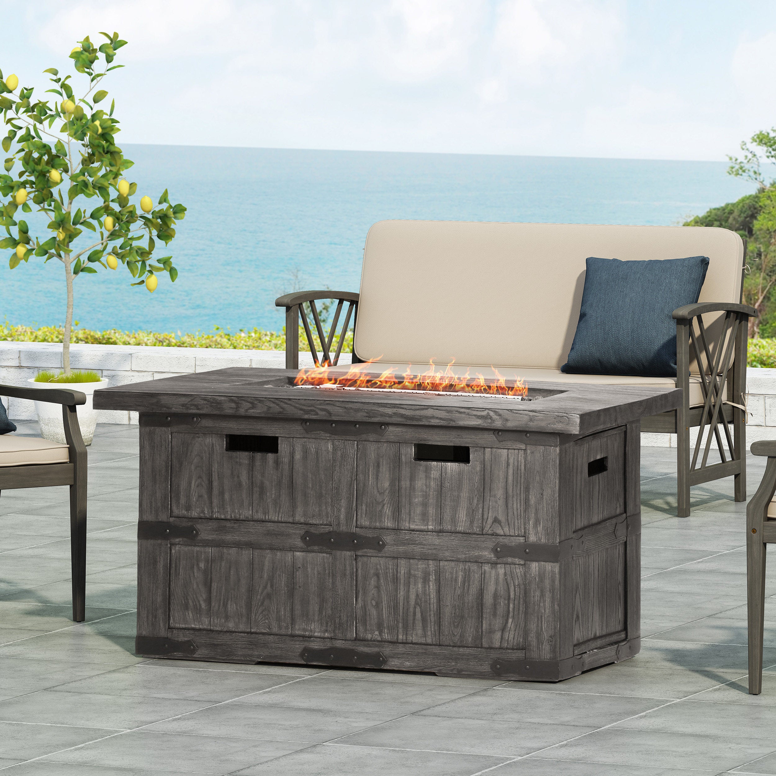 Voll Outdoor 40,000 BTU Rectangle Fire Pit