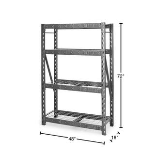 Gladiator White 4-Tier Heavy Duty Steel Garage Storage Shelving Unit (48 in. W x 72 in. H x 18 in. D) GARS484TKW